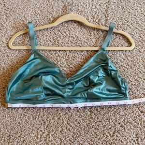 Auden Satin Bralette in Shimmering Teal